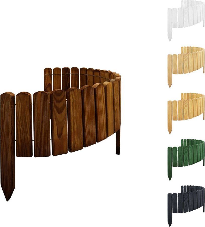 Floranica Rollborder Flexibele houten hek 100 x 40 cm Bruine Dennenhout Tuinbedranding bedranddecoratie voor tuinafscheiding gazonrandafscheiding tuinafscheiding voor gazons