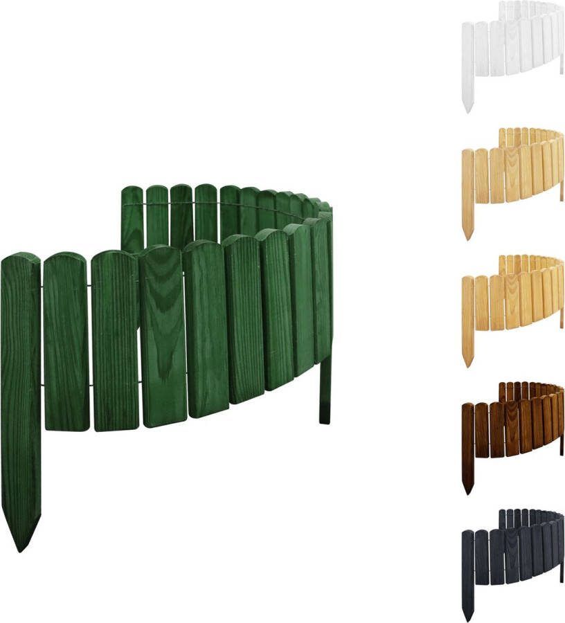 Floranica Rollborder Flexibele houten hek 100 x 40 cm Groen Dennenhout Tuinbedranding bedranddecoratie voor tuinafscheiding gazonrandafscheiding tuinafscheiding voor gazons
