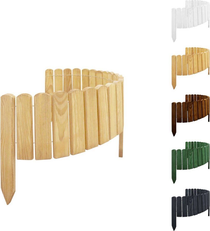 Floranica Rollborder Flexibele houten hek 100 x 40 cm Onbehandeld Dennenhout Tuinbedranding bedranddecoratie voor tuinafscheiding gazonrandafscheiding tuinafscheiding voor gazons