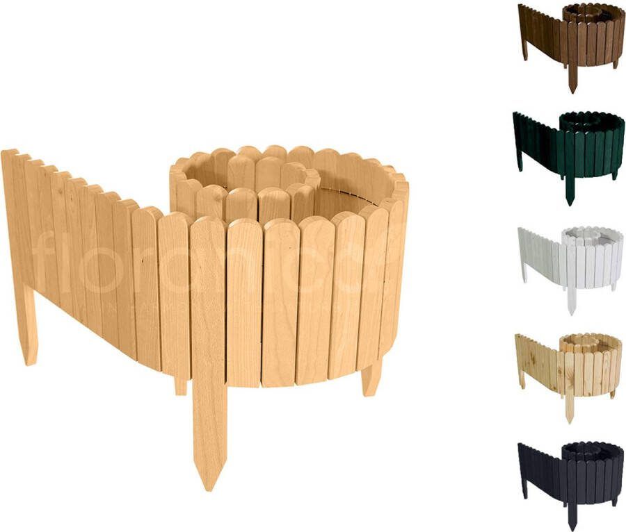 Floranica Rollborder Flexibele houten Hoogte: 20 cm hekje 200 cm Natuur Geïmpregneerd Dennenhout Gazonafscheiding Palissade padenafscheiding kan worden ingekort