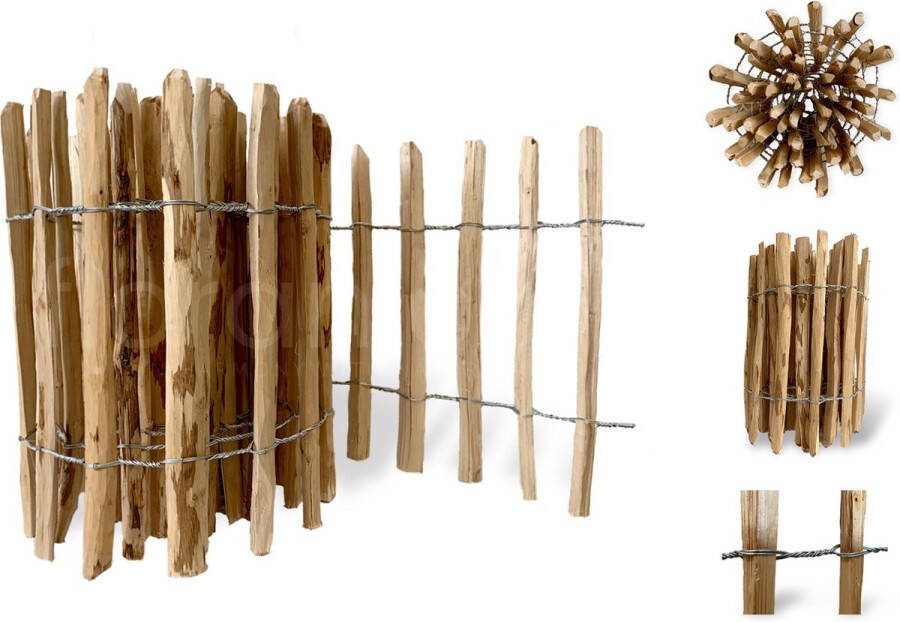 Floranica Schapenhek houten omheining hazelaar gewatteerd huizen en vijvers planten en bloembedden omheining verschillende Lengte: 1 lopende meter Hoogte: 80 cm Stavenafstand: 8-10 cm