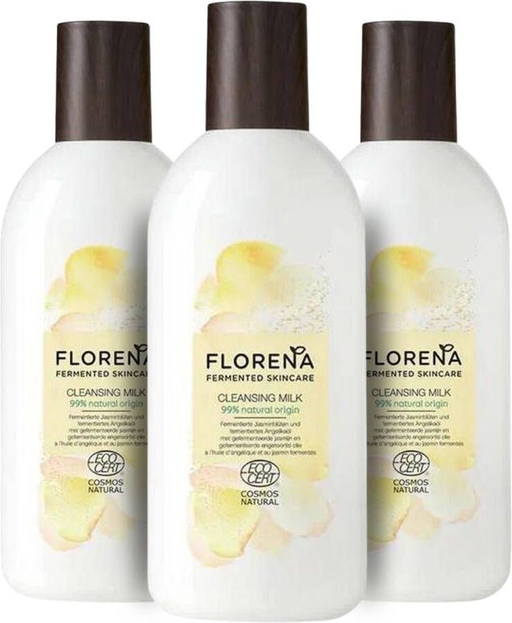 Florena Fermented Skincare Reinigingsmelk Met Jasmijn & Engelwortel Voordeelbundel 3 x 200 ml