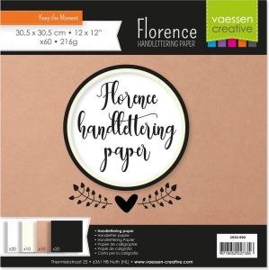 Florence Handlettering papier Zwart Offwhite Bruin & Wit 305x305mm 216g