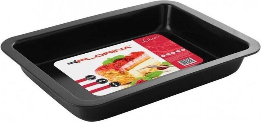 Floria Florina Likoris rechthoekige bakvorm met non-stick coating Perfect voor taarten lasagne cakes 32 x 22 x 5 cm zwart