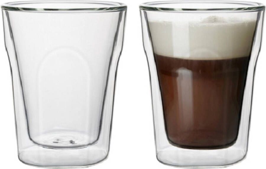 Floria Florina malachit dubbelwandige koffieglazen of theeglazen 240 ML- Set van 2 Gehard glas