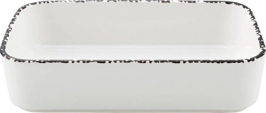 Floria Florina Retro rechthoekige ovenschaal van keramiek 1.9L Met retro element Wit