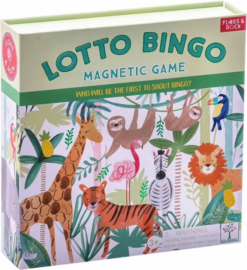 Floss & Rock Lotto Bingo spel Jungle 17 x 17 x 4 cm Multi