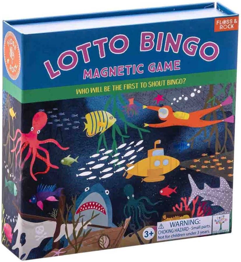 Floss & Rock Lotto Bingo spel Oceaan 17 x 17 x 4 cm Multi
