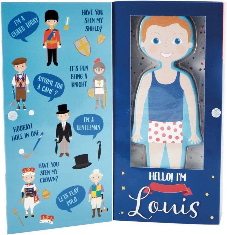 Floss & Rock Magnetische Aankleedpop Louis 23 5 cm Hout