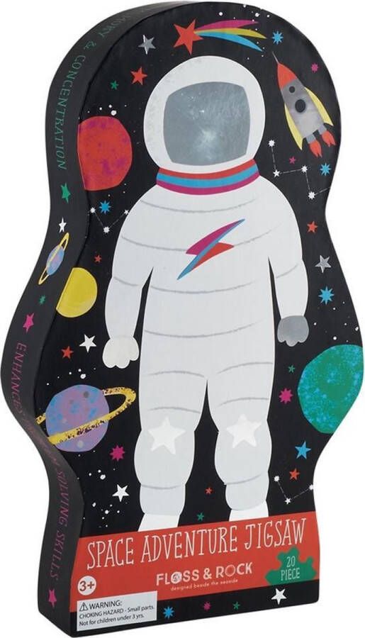 Floss & Rock Space Puzzel 20 stukjes 38 x 33 cm Multi