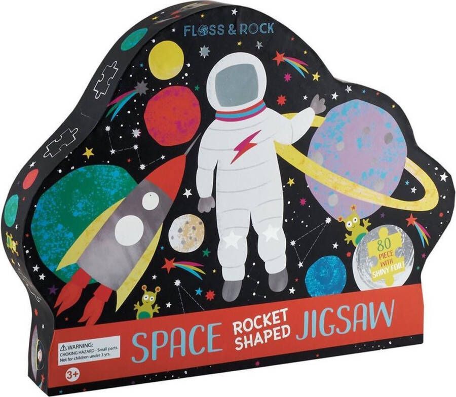 Floss & Rock Space puzzel 80 stukjes 35 x 55 cm Multi