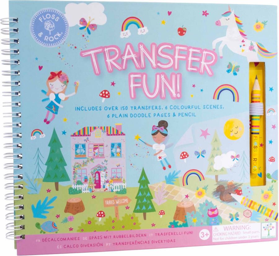 Floss & Rock Transfer Speel Tekenboek Rainbow Fairy 24 x 21 x 0.8cm Multi