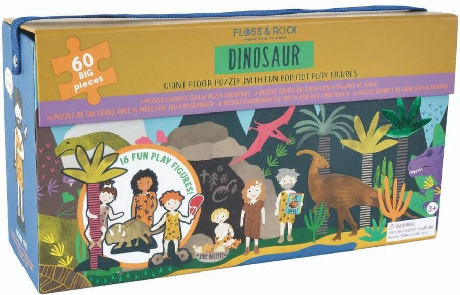 Floss & Rock Vloerpuzzel 60 st. Dino 138 x 27 cm