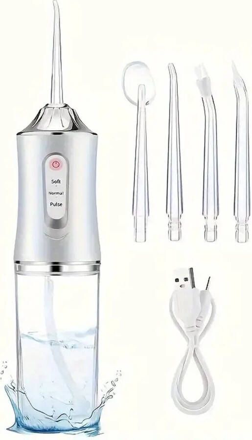 Floss Water er Met 4 opzetstukjes Monddouche Flosapparaat Elektrische tanden er Tandplakverwijderaar 3 standen Tanden er Draadloos en oplaadbaar Tongreiniger Voor een goede mondgezondheid