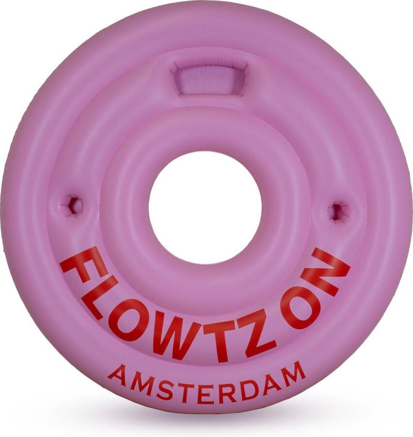 Flowtz On Zwemband Opblaasband Roze Pool float 180 cm Bekerhouder Fun Groot Pool float Zomer Strand Zwembad