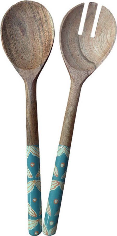 Floz Desgin Floz Design luxe slabestek houten vork en lepel met print fairtrade