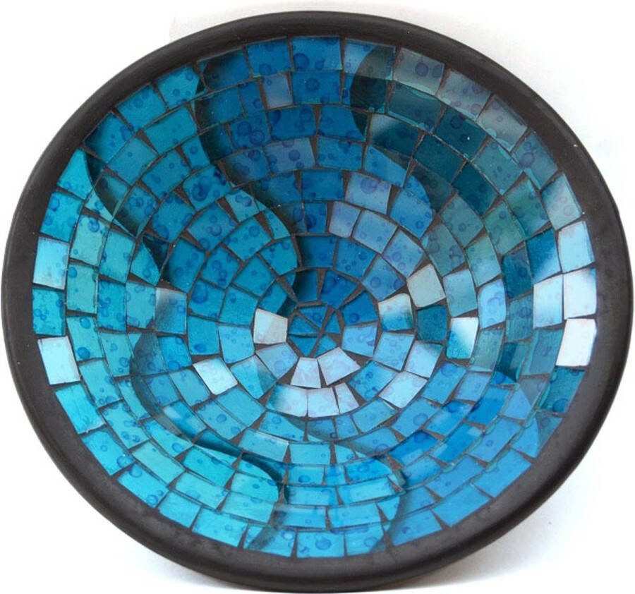 Floz Design Floz fruitschaal decoratieve schaal blauw wave 25 cm fairtrade