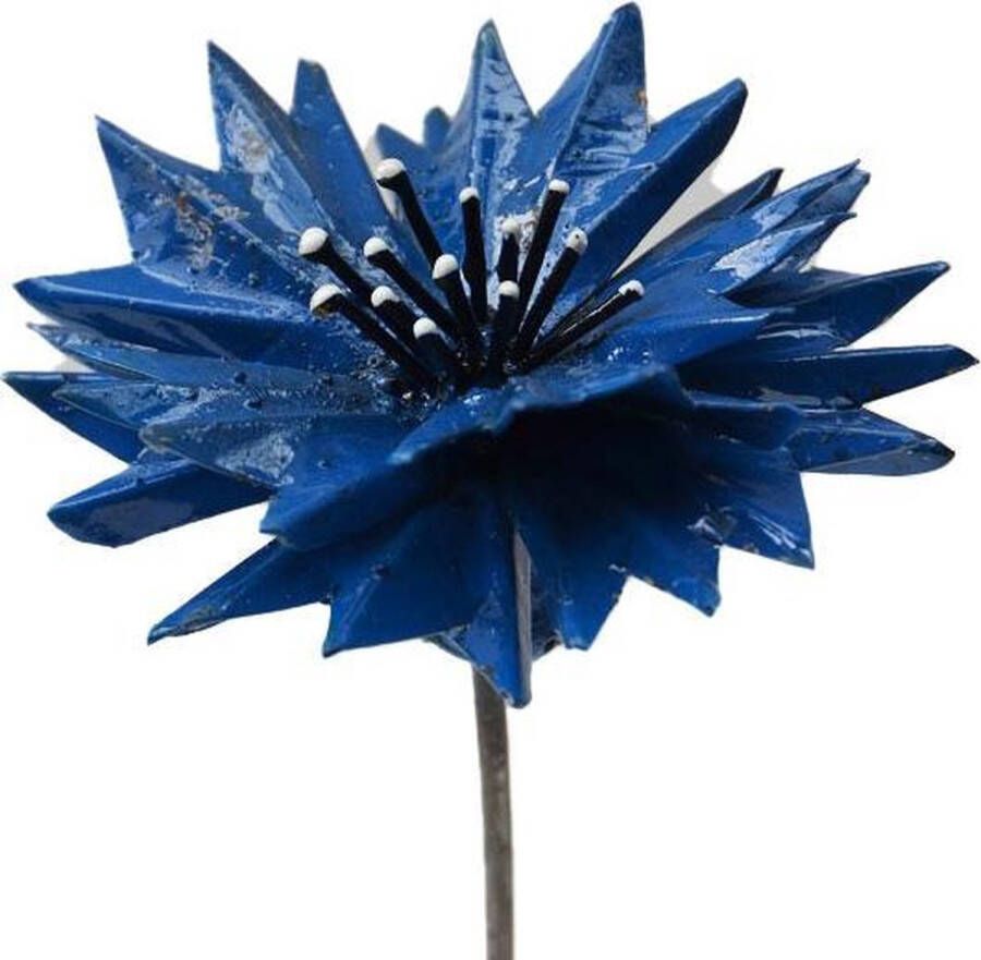 Floz Design Floz tuinsteker korenbloem blauwe metalen bloem tuinsteker bloem fairtrade
