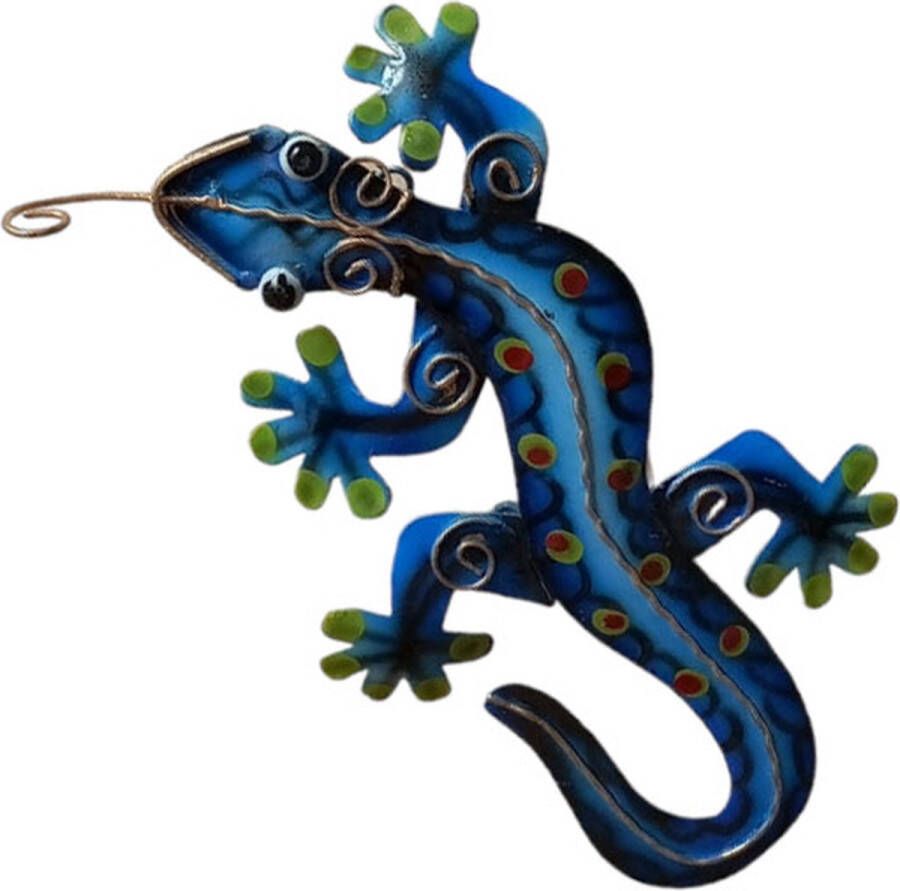 Floz Design metalen dier metalen gekko wanddecoratie 18 cm fairtrade