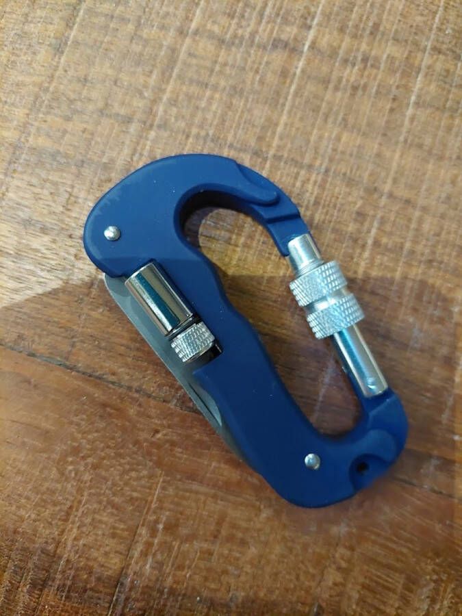 Floz Design multitool voor kinderen met karabijnhaak lampje zakmes zaag roestvrij door rvs en aluminium