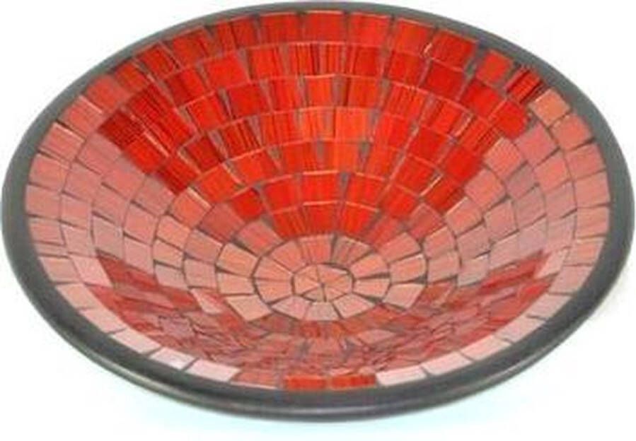 Floz Design schaal fruitschaal glasmozaiek en aardewerk red gold 25 cm fairtrade