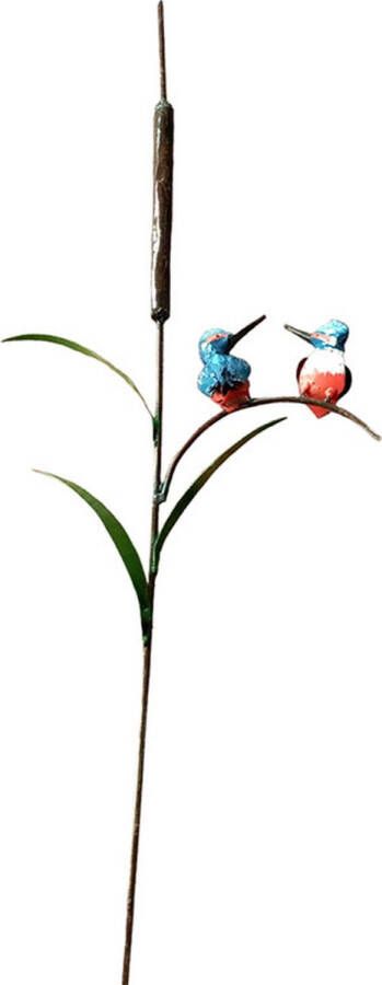 Floz Design tuinsteker ijsvogel ijzeren tuinprikker vogel metalen tuinbeeld fairtrade
