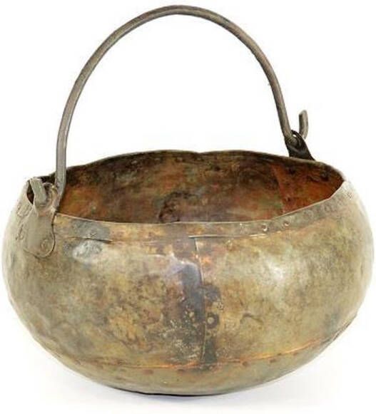 Floz schaal fruitschaal decoratieve schaal zinken schaal met hengsel fairtrade uit India