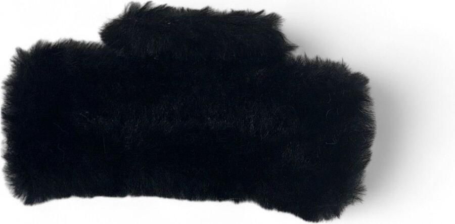 Fluffy haarklem Zwart Fluffy Vierkant