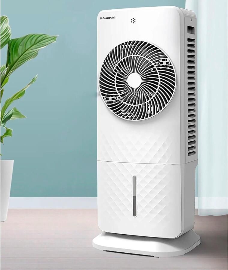 Fluux luchtkoeler aircooler- 3-1 ventielatorkoeler en luchtbevochtiger met schommelde watertank 3 swingsnelheid 5.5Liter 65W LxBxH 60X26X26Cm