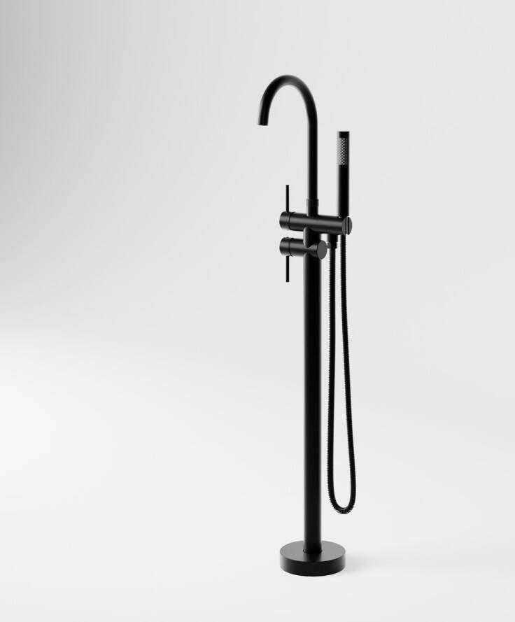 Fluxbath boston Vrijstaande badkraan set mat zwart met handdouche voor vrijstaand bad