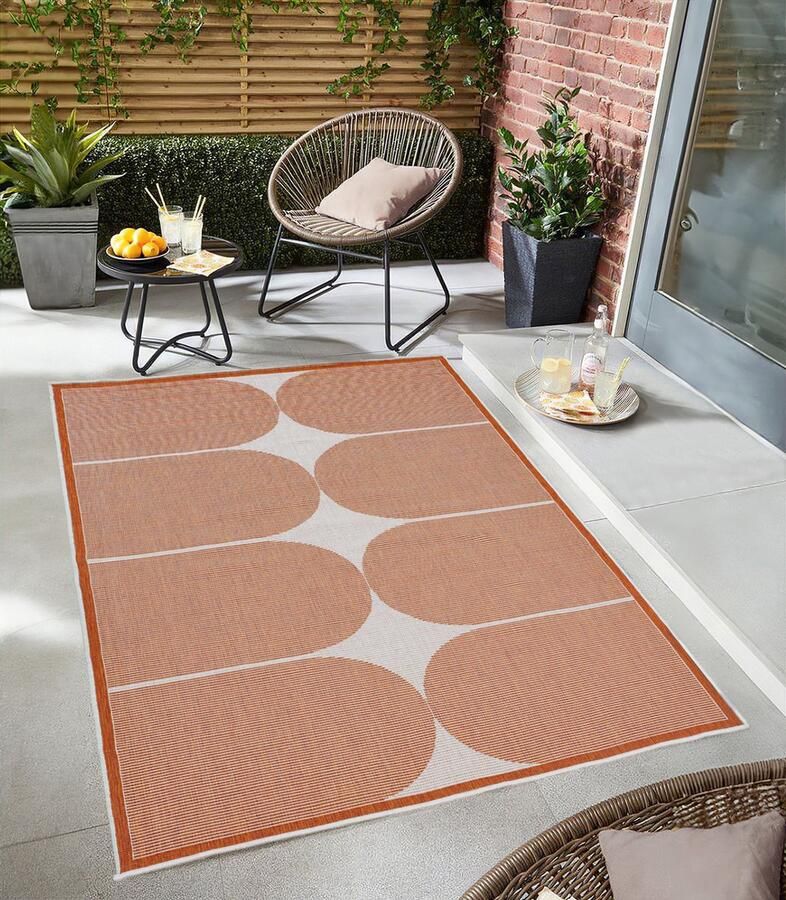Flycarpets Omkeerbaar Terrazo Japandi Buitenkleed Terra Creme 240x340 cm Vloerkleed Buiten Laagpolig Tuinkleed Tuintapijt Buitentapijt