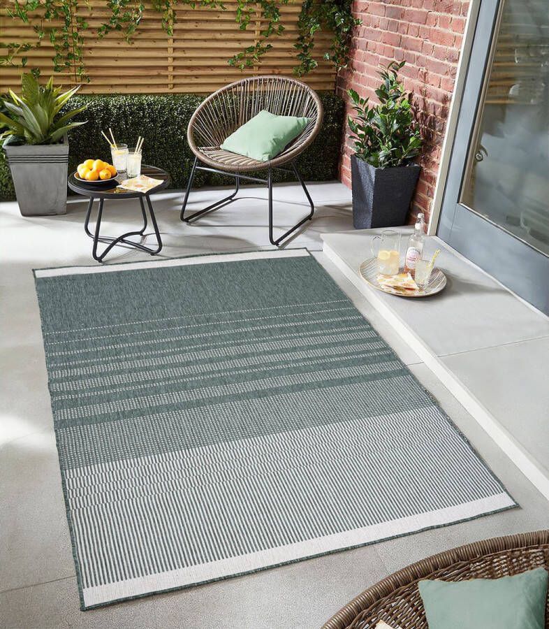 Flycarpets Omkeerbaar Terrazo Fade Buitenkleed Groen Creme 240x340 cm Vloerkleed Buiten Laagpolig Tuinkleed Tuintapijt Buitentapijt