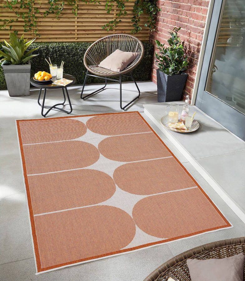Flycarpets Omkeerbaar Terrazo Japandi Buitenkleed Terra Creme 160x230 cm Vloerkleed Buiten Laagpolig Tuinkleed Tuintapijt Buitentapijt