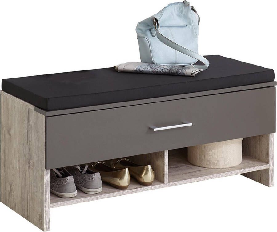 FMD Banc avec tiroir et 2 niches L100 cm Alan