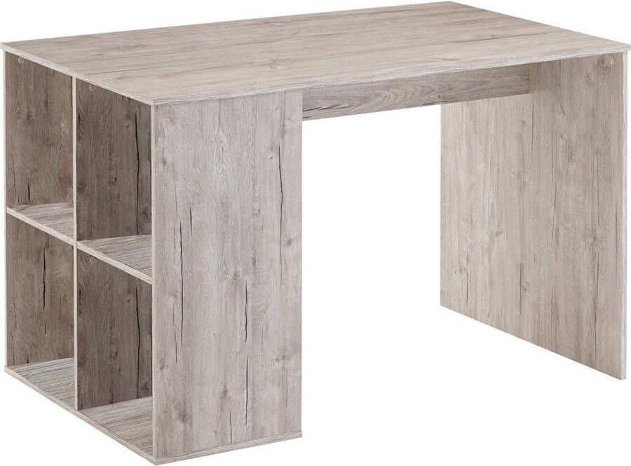 FMD Bureau met zijschappen 117x73x75 cm zandeikenkleurig