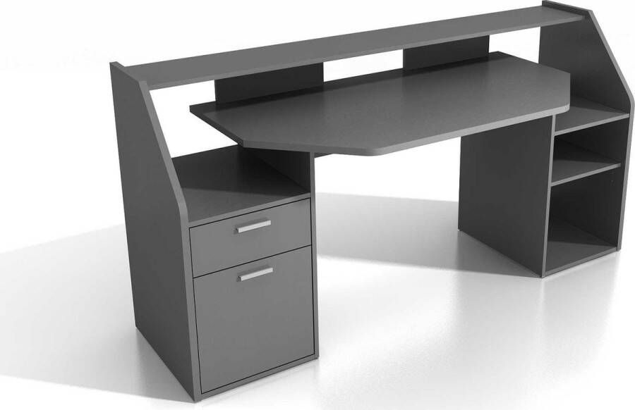 FMD Gamingtafel Zocker 1 modern bureau met planken Breedte 180 cm veel opbergruimte Made in Germany