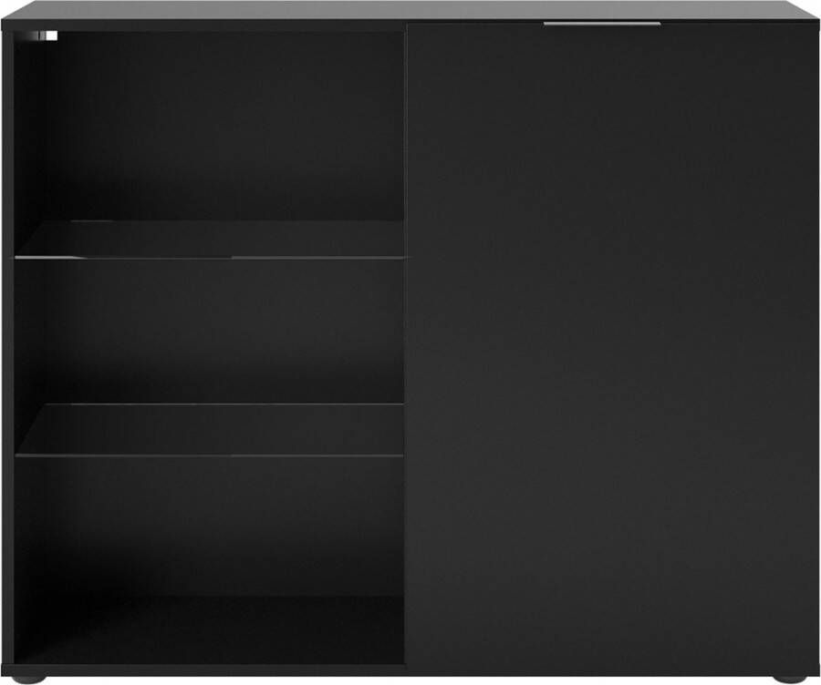 FMD -Dressoir-met-1-deur-en-open-schappen-zwart