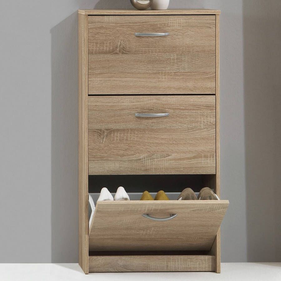 FMD Schoenenkast Step 3 Breedte 58 5 cm diep 17 cm met 3 kleppen schoenenkast