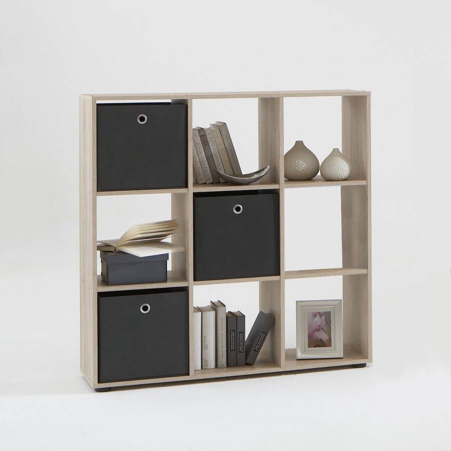 FMD Kast met 9 vakken staand eikenkleurig