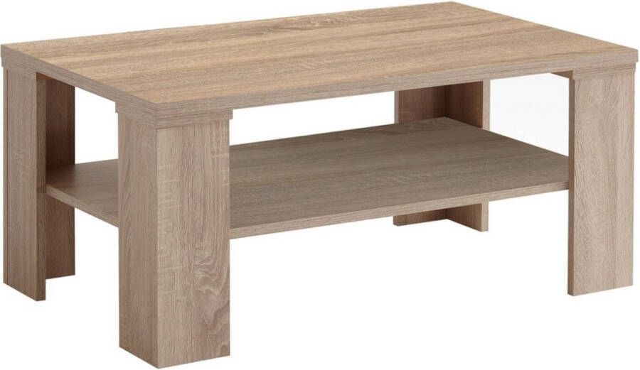FMD Salontafel met schap 100x60x46 cm eikenkleurig