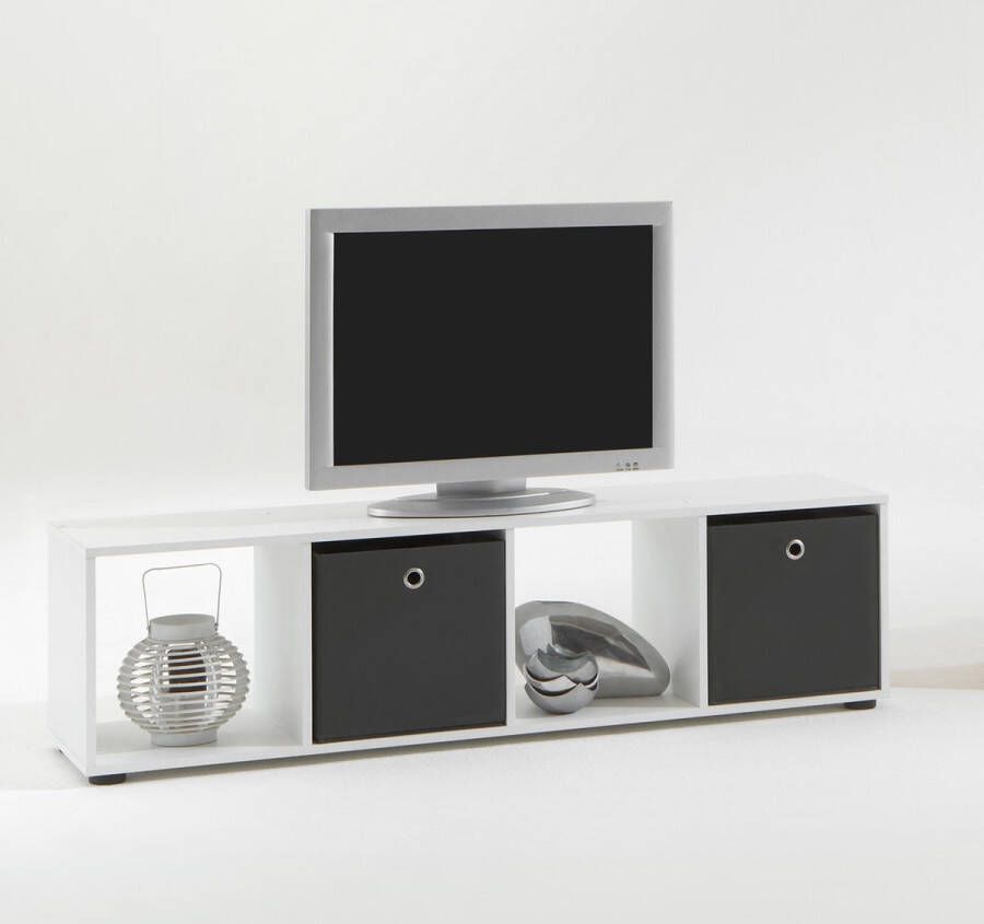 FMD Staande kast met 4 vakken wit