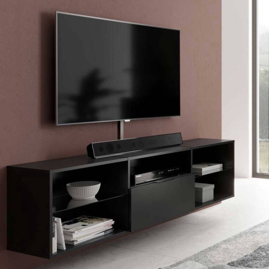 FMD TV Meubel Tv-meubel Damien 140cm Zwart