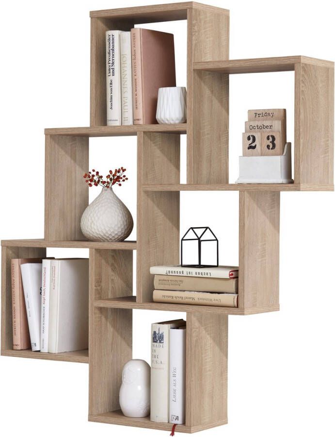 FMD Vakkenkast Roomdivider Beige 81x16x94 cm