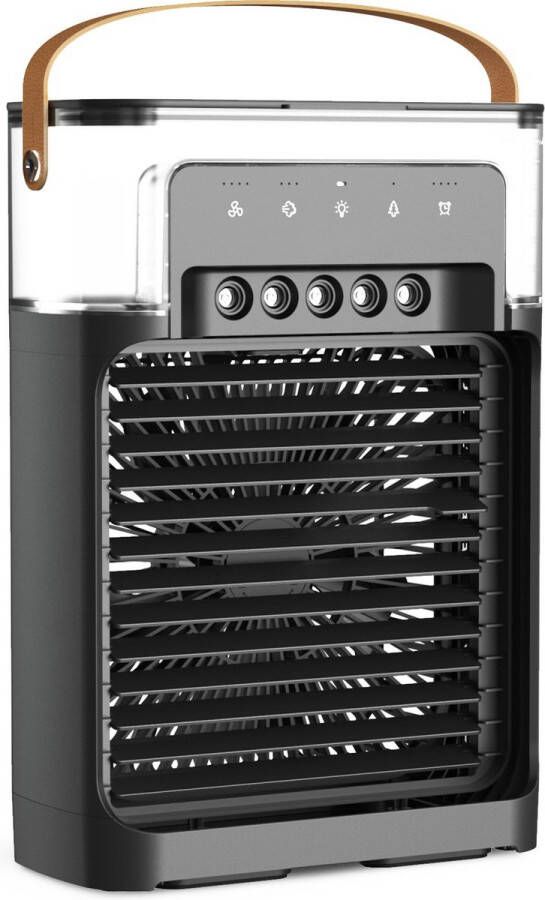FMF gadgets FMF Mini Airco Aircooler Luchtkoeler Airconditioning Tafel Ventilator Luchtbevochtiger 600ml Luchtverfrisser Aroma Diffuser