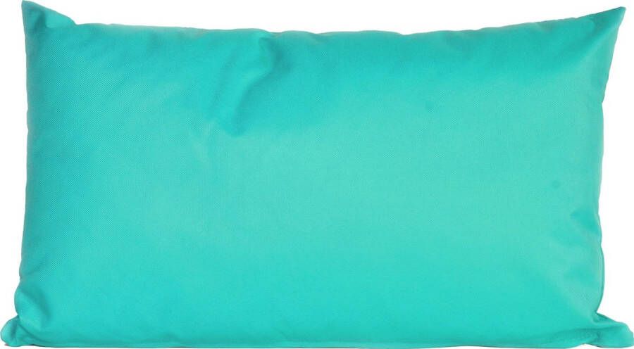 Anna&apos;s Collection Bank sier kussens voor binnen en buiten in de kleur aqua blauw 30 x 50 cm Sierkussens