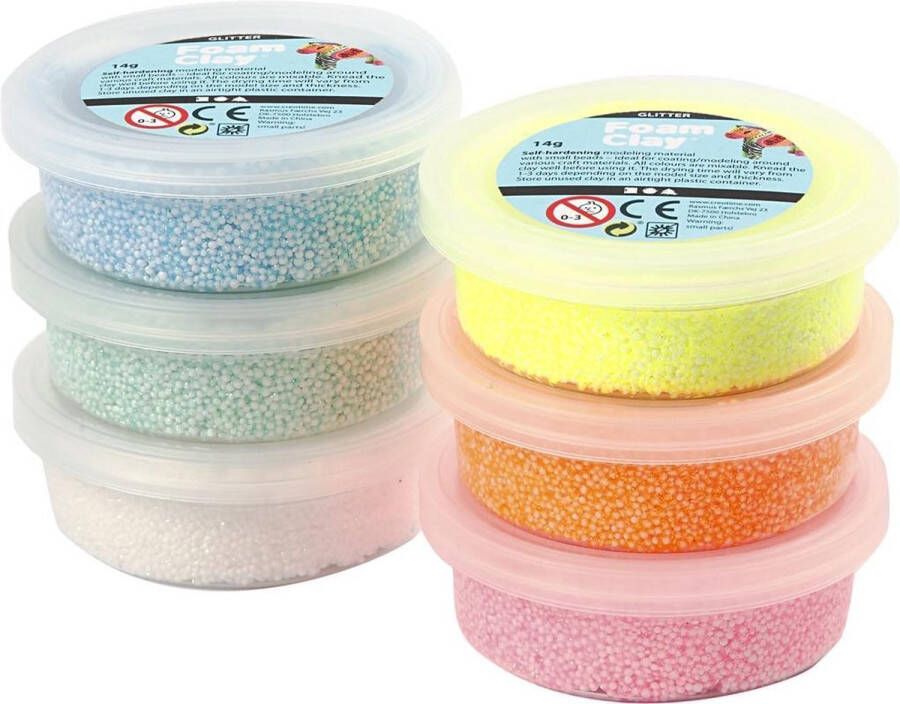 Foam Clay kleiset Glitter 6 x 14 gram 7-delig (78812)