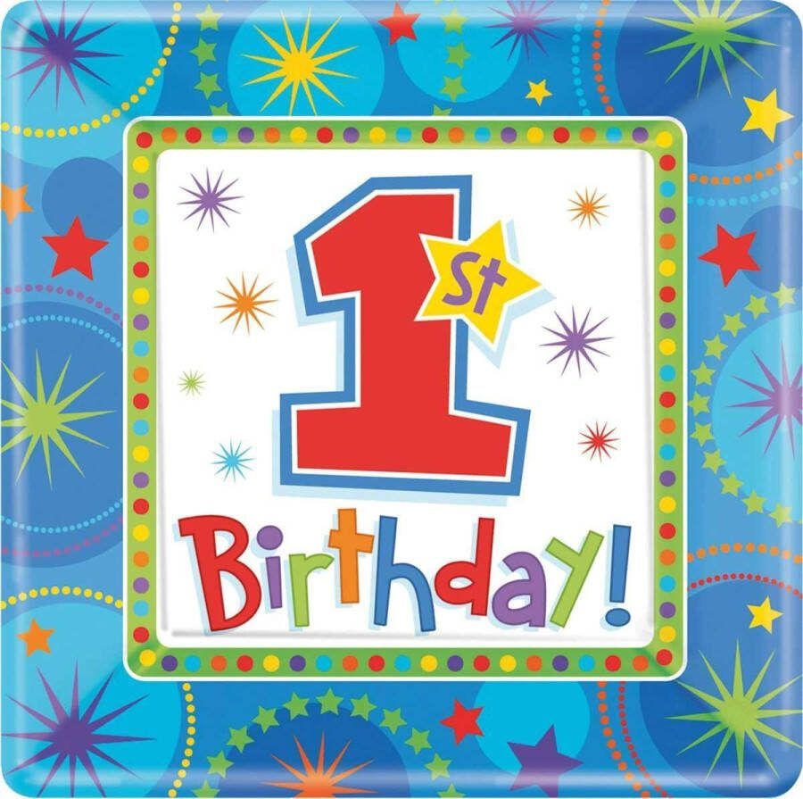 Folat 1 Jaar Birthday Borden 8 stuks