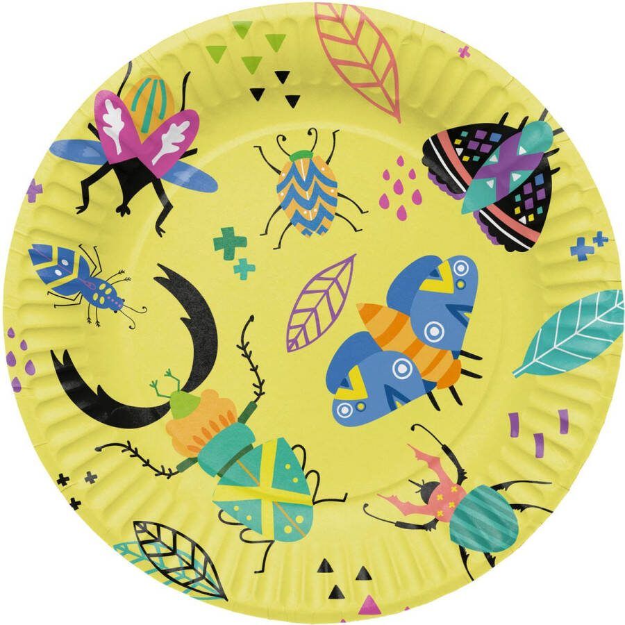 Folat Buzzing bugs borden 8 stuks 23 cm