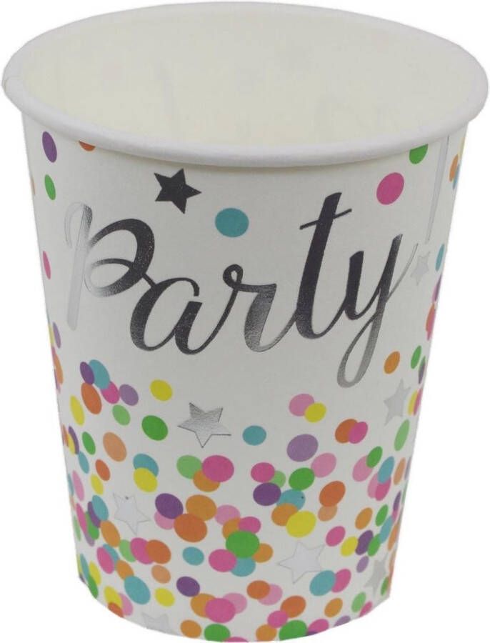 Folat Party Products Bekers Confetti Party 250ml 8 stuks
