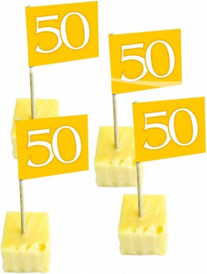 Folat 150x stuks cocktailprikkers 50 jaar thema feestartikelen getrouwd jubileum versieringen